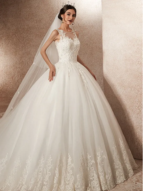 Modern Appliques Lace  Wedding Dresses