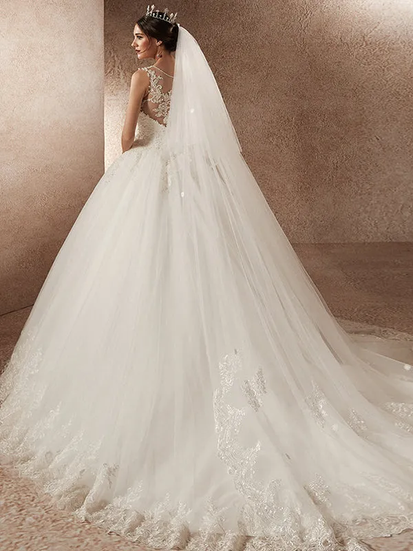 Modern Appliques Lace  Wedding Dresses