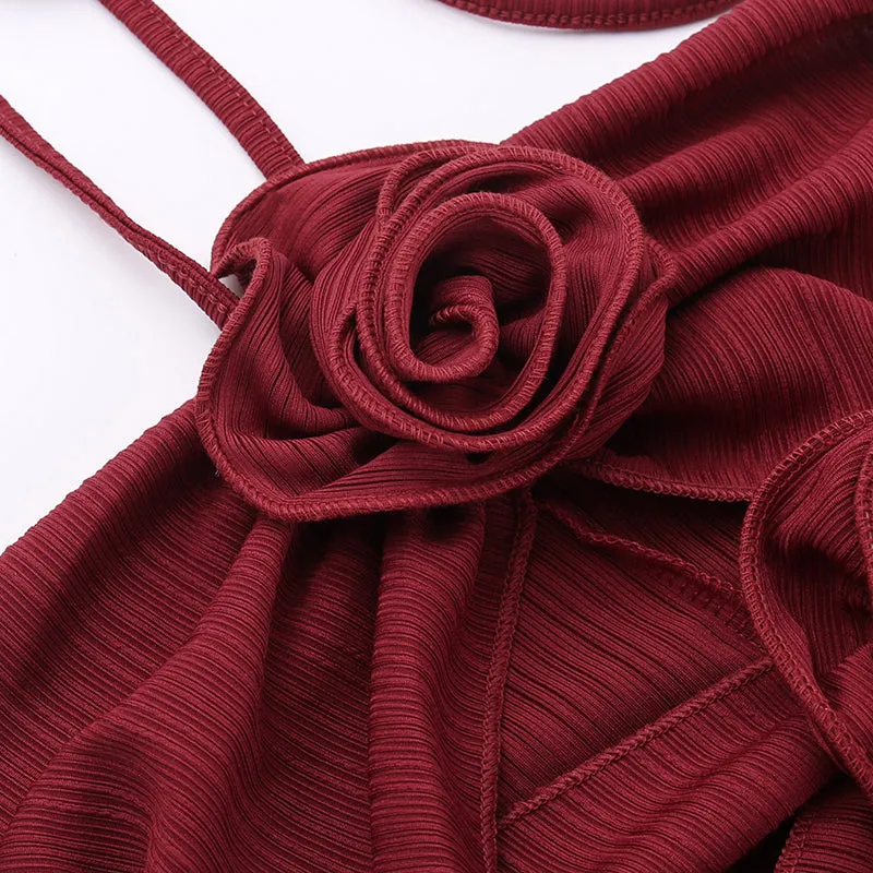 Niche Hollowed H-line Halter Dress
