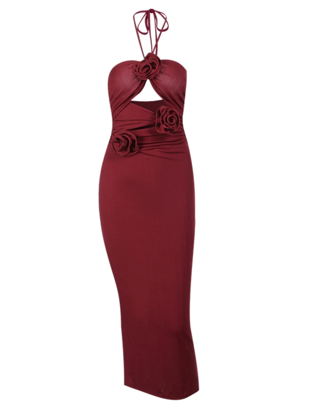 Niche Hollowed H-line Halter Dress
