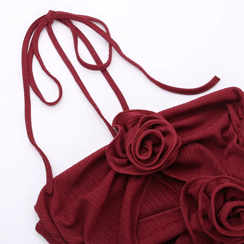 Niche Hollowed H-line Halter Dress