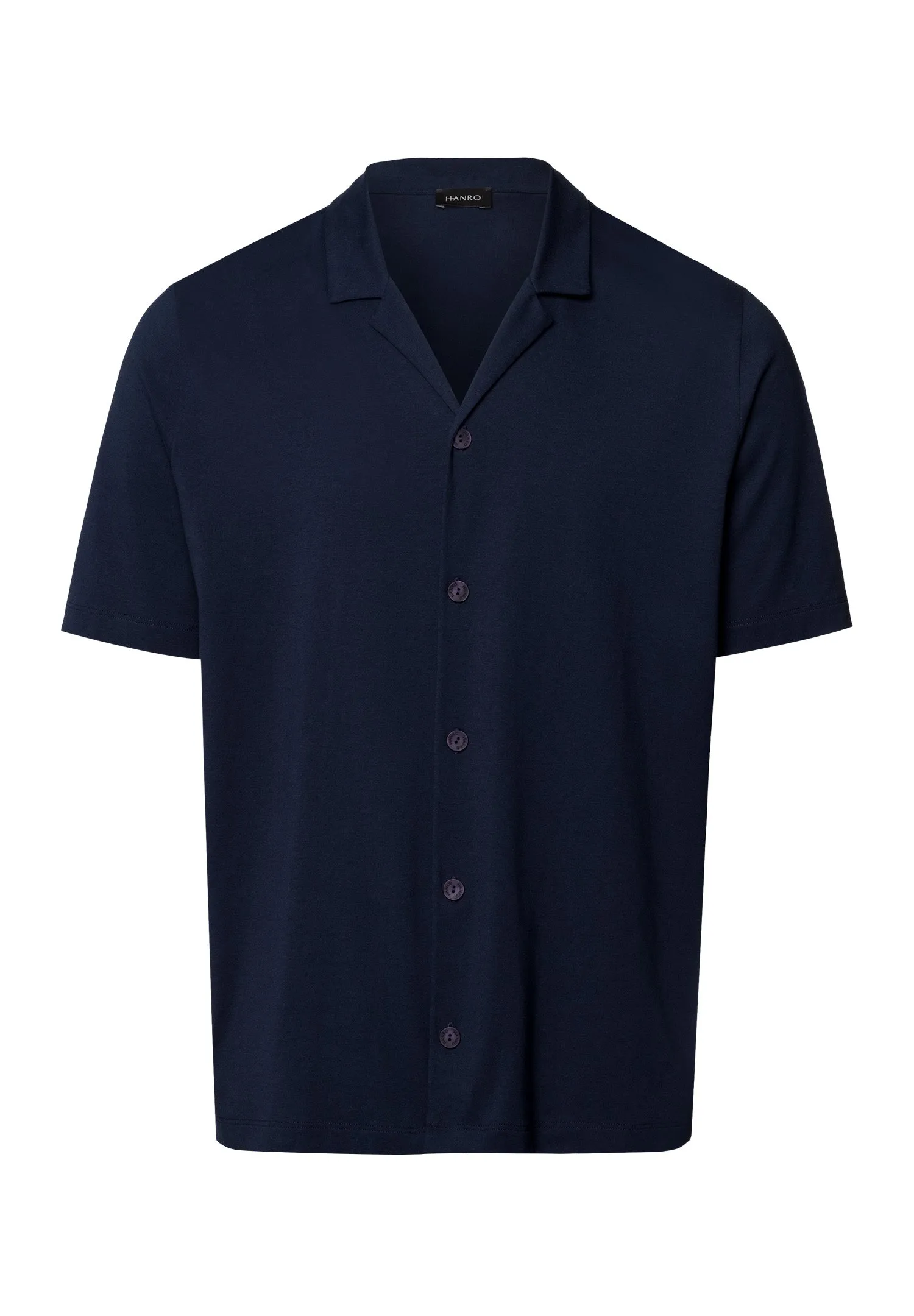Night And Day Notch Collar Button Front Cotton Shirt | Deep Navy 75752-1610