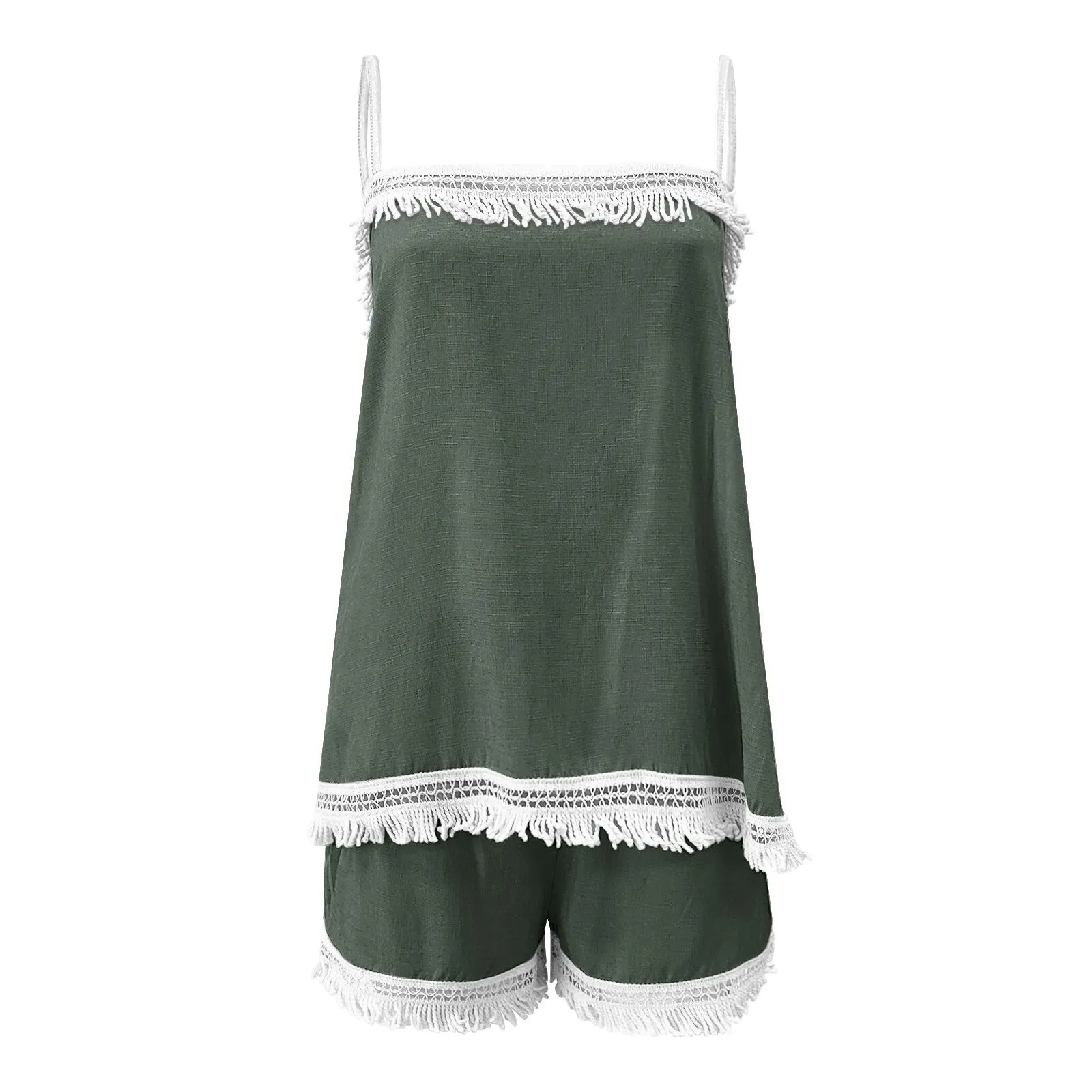 OFFENIENG Soft Cotton Bamboo Poly Blend Sleeveless Top & Shorts