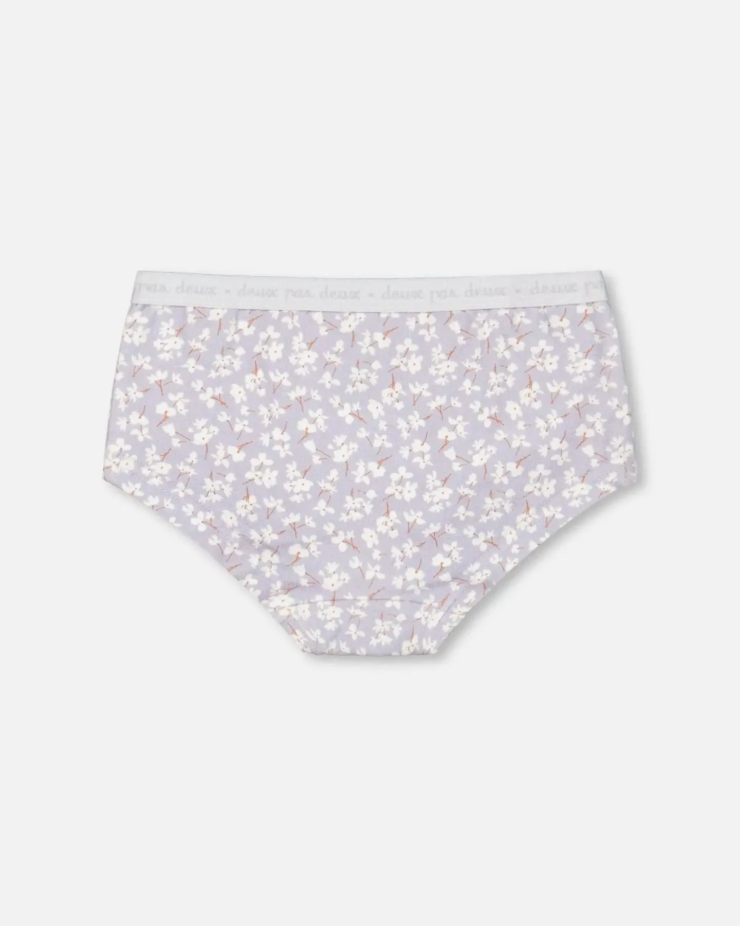 Organic Cotton Boyshort Pantie Lilac Printed Little Flowers