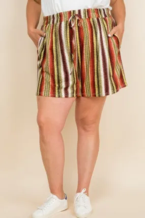 Plus Size Snake Skin Casual Shorts