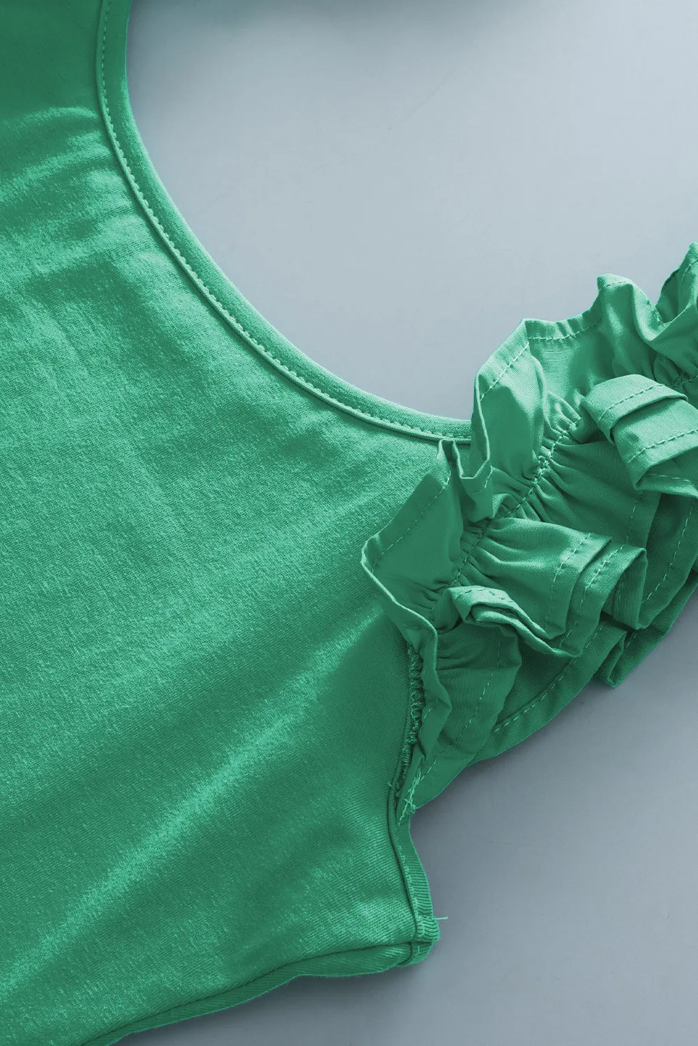 Ruffled Wide Straps Slim Tank Top