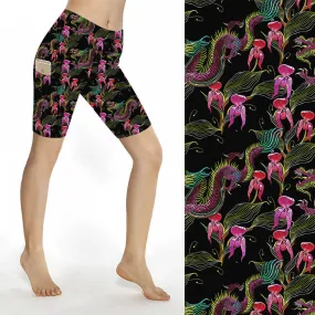 Sculpt Yoga Biker Shorts - Chinese Dragon