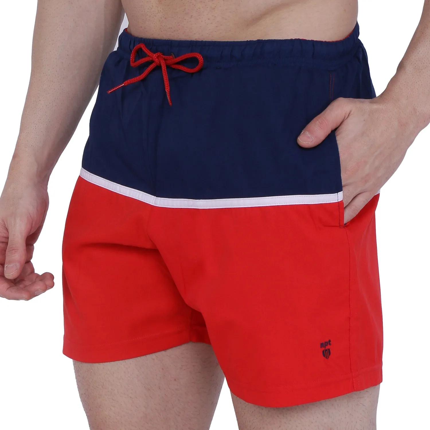 Semantic Designer Microfiber Swimshorts - Cut-n-Sew - Red