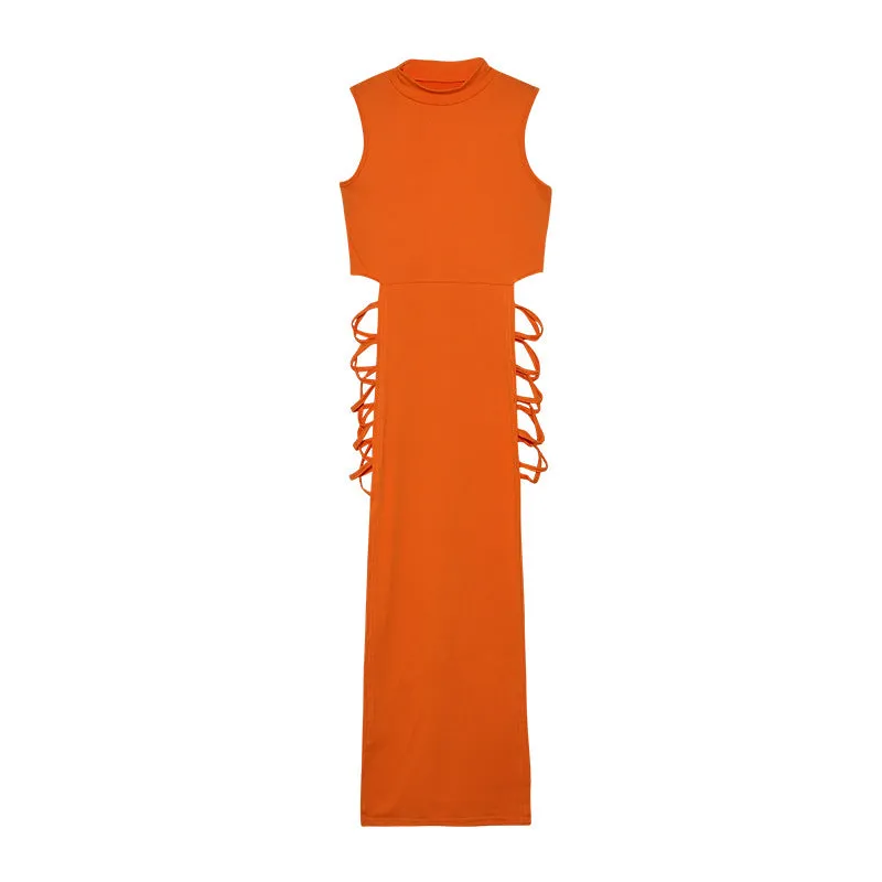 Sexy Irregular Design Lace-up Dress