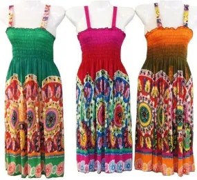 simple strap floral circle print dress- m/l/xl Case of 24