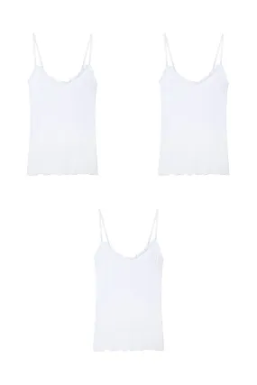 Soft V Tank Top Set of Three White