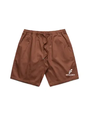 SOULSKY Men's Casual Shorts (Brown)