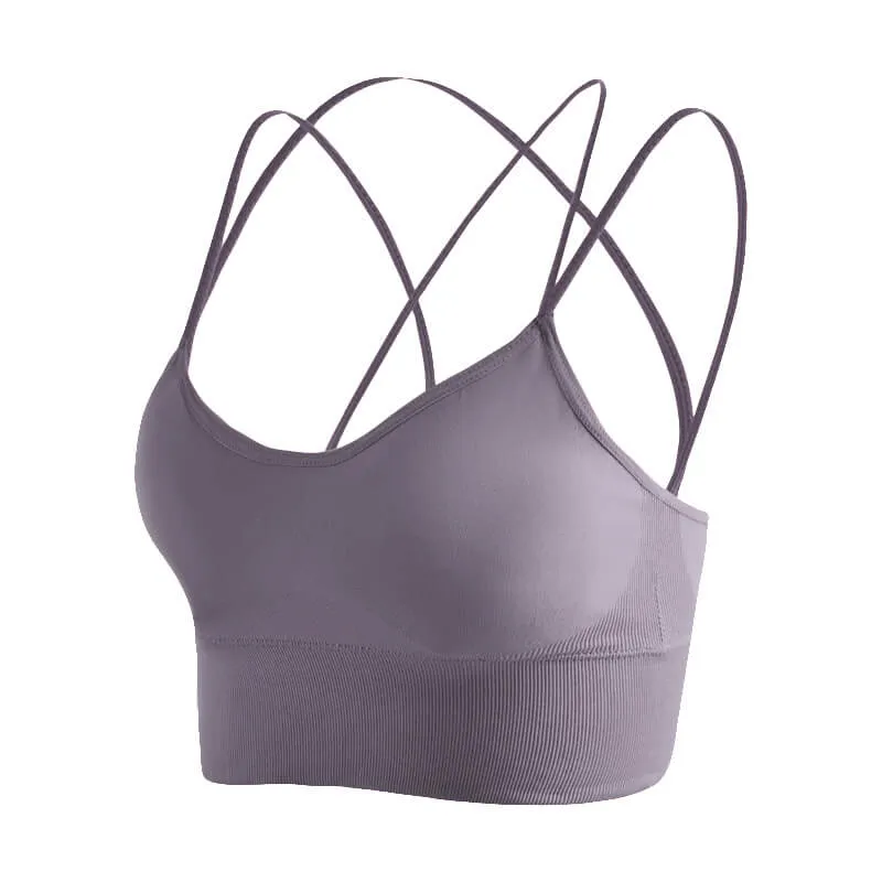Sports Bra Plain Back Cross Underwear Tank Tops