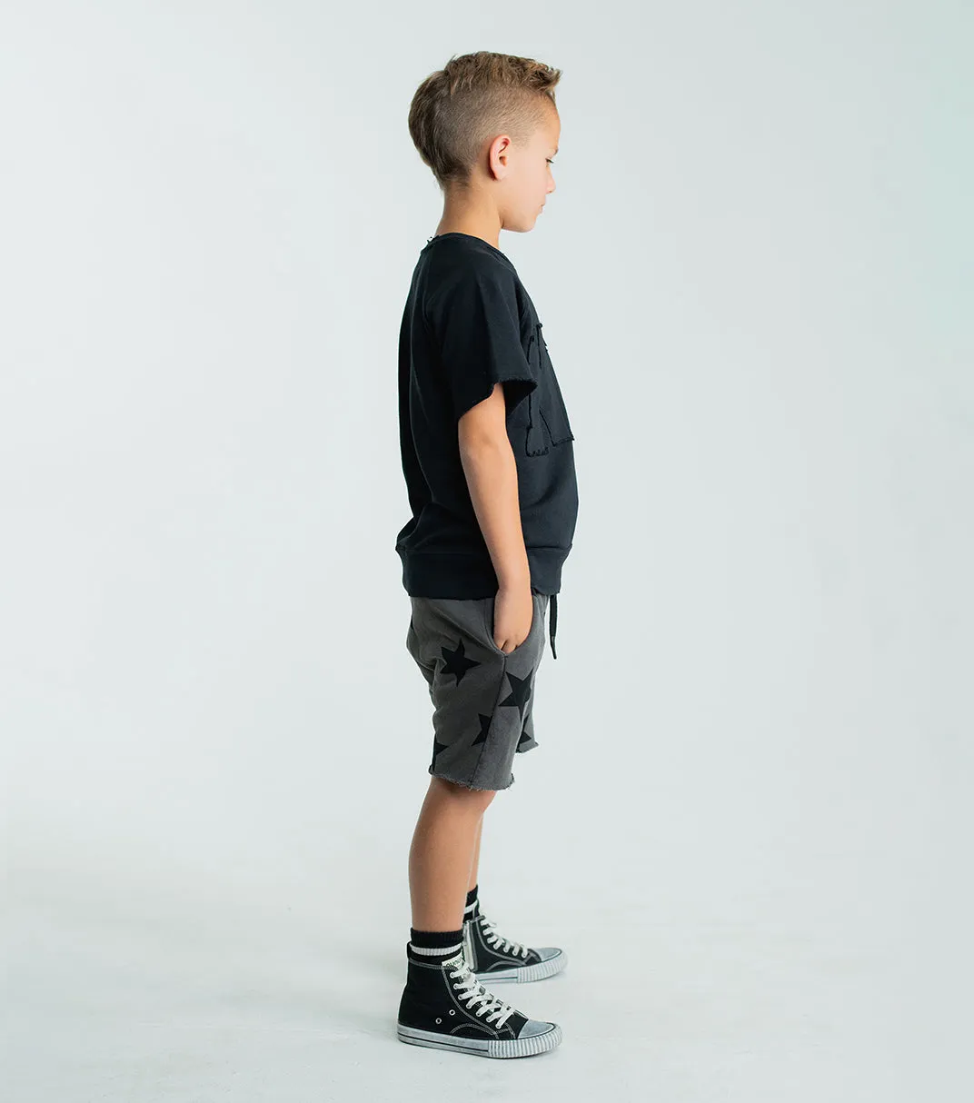 star rounded sweatshorts