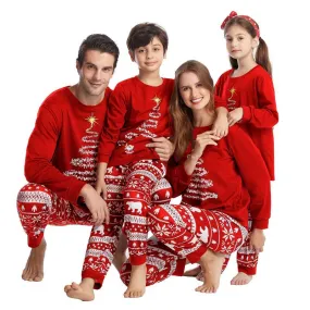 The Christmas Tree Lights Printed Family Pajama Set