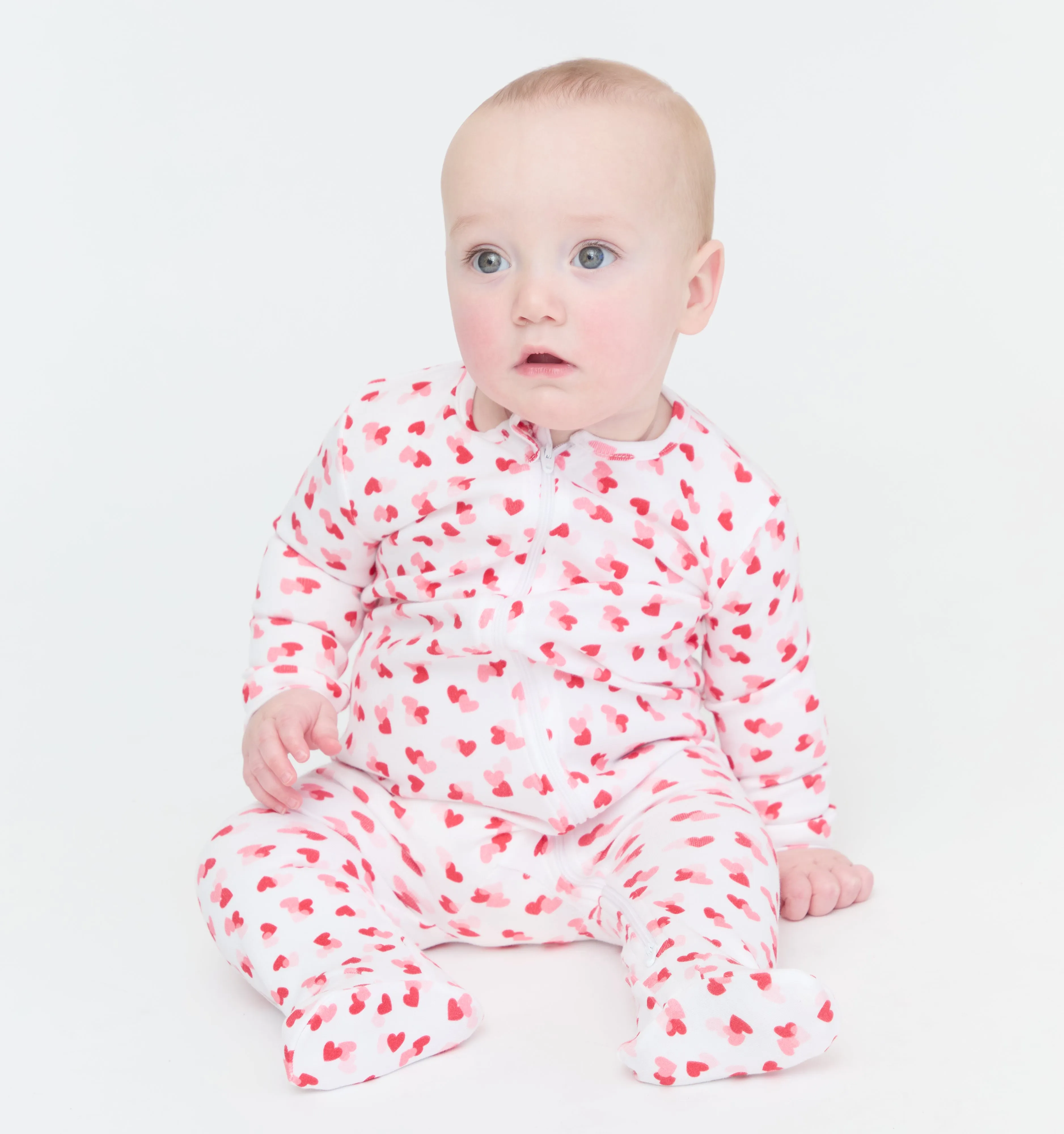 The Footie Pajama - Lots of Hearts