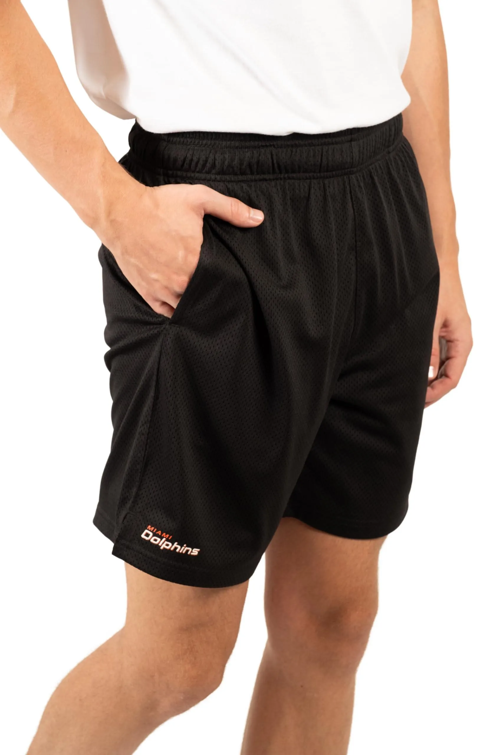 Ultra Game Men's NFL Official Super Soft Soft Mesh Active Training Shorts - Unisex, Miami Dolphins|Miami Dolphins