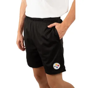 Ultra Game Men's NFL Official Super Soft Soft Mesh Active Training Shorts - Unisex, Pittsburgh Steelers|Pittsburgh Steelers
