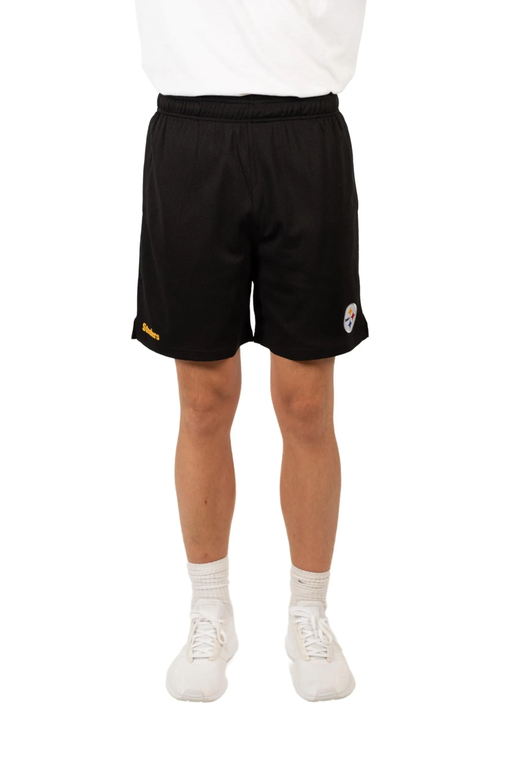 Ultra Game Men's NFL Official Super Soft Soft Mesh Active Training Shorts - Unisex, Pittsburgh Steelers|Pittsburgh Steelers