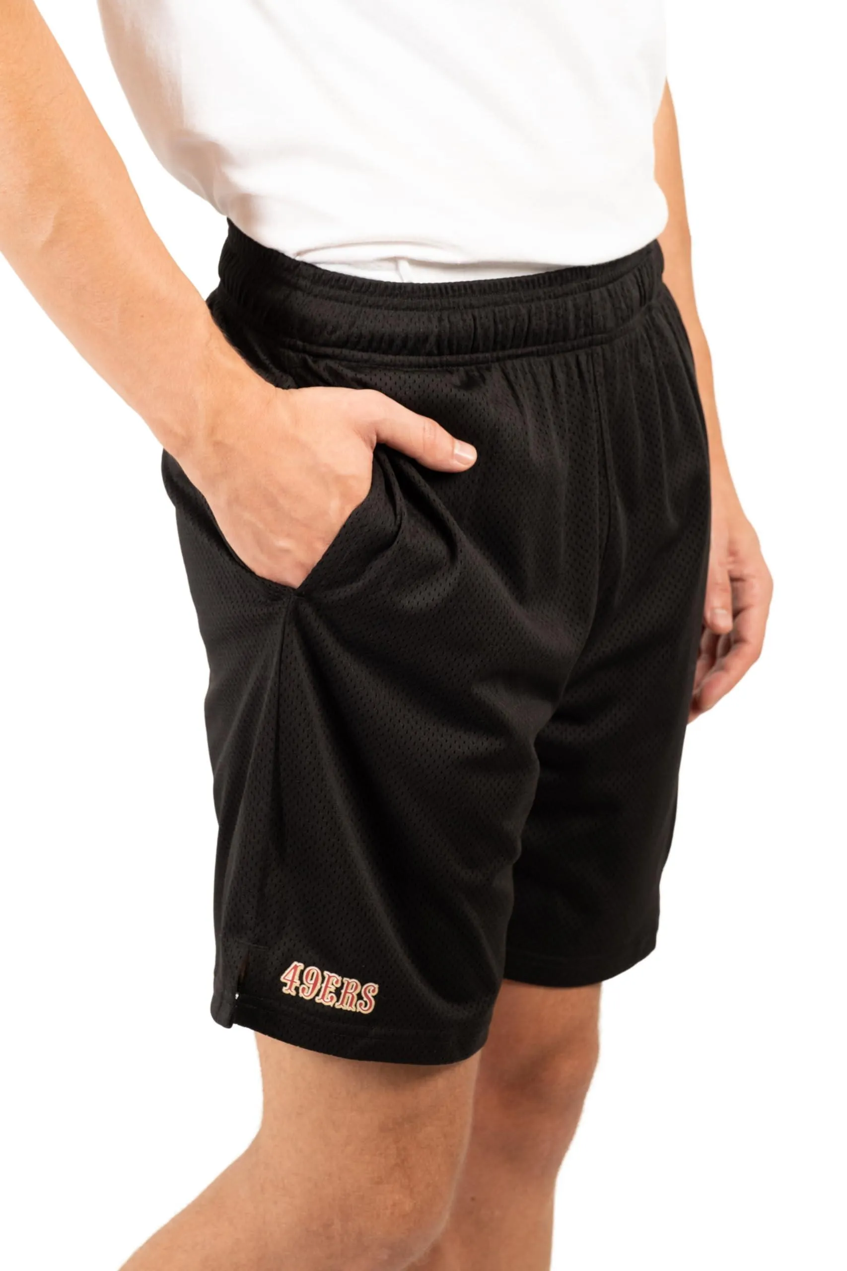 Ultra Game Men's NFL Official Super Soft Soft Mesh Active Training Shorts - Unisex, San Francisco 49ers|San Francisco 49ers