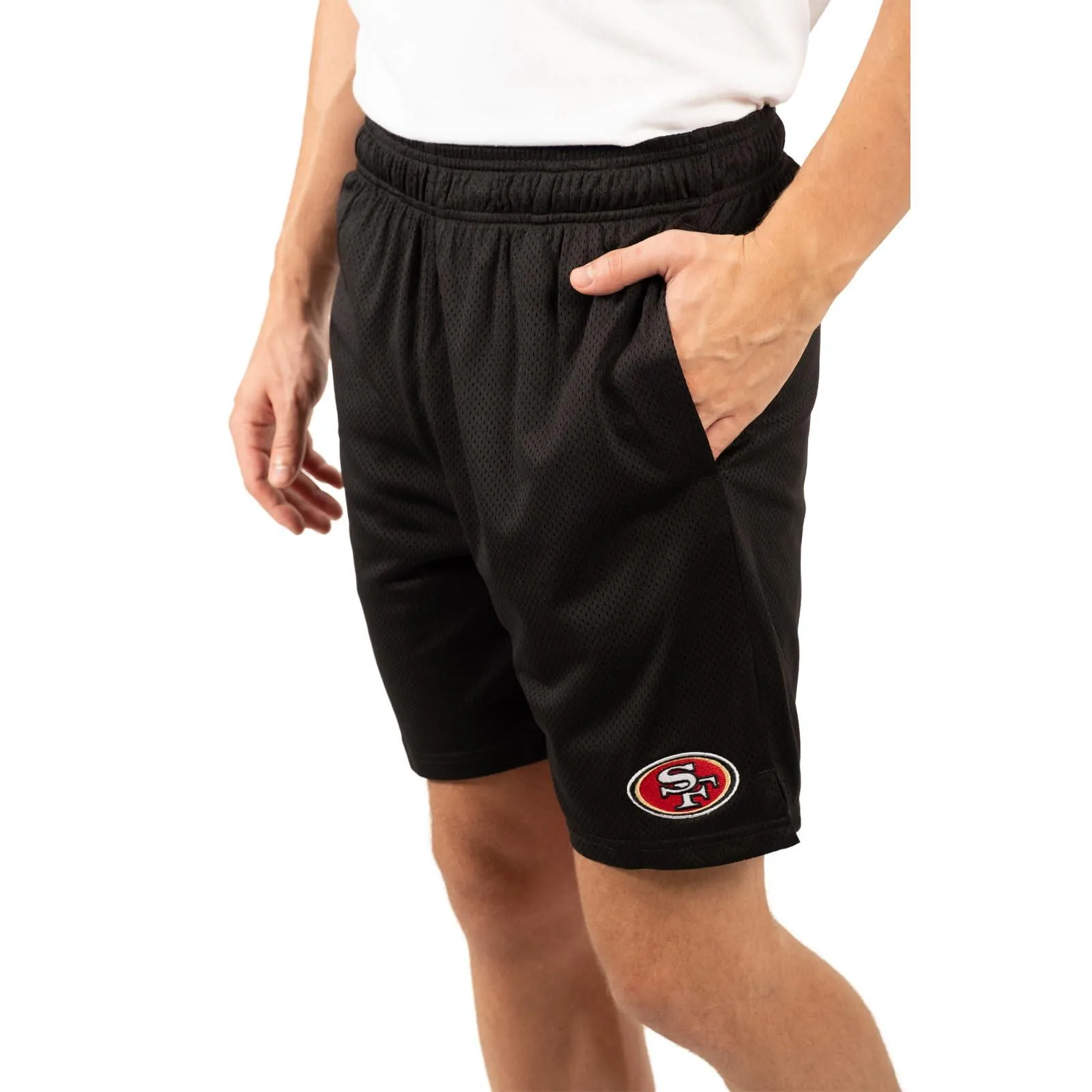 Ultra Game Men's NFL Official Super Soft Soft Mesh Active Training Shorts - Unisex, San Francisco 49ers|San Francisco 49ers