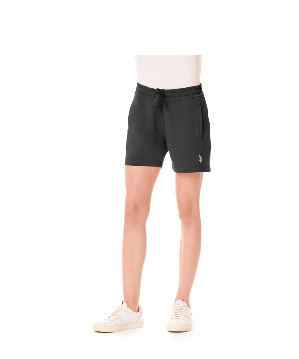 US POLO WOMEN  FLEECE SHORTS WITH LOGO