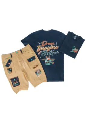 Vibes Of Paradise Navy Shirt, and Shorts Combo