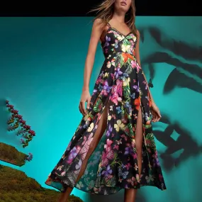 Womens Floral Printed Maxi Dress Beach Party Long Floral dresses
