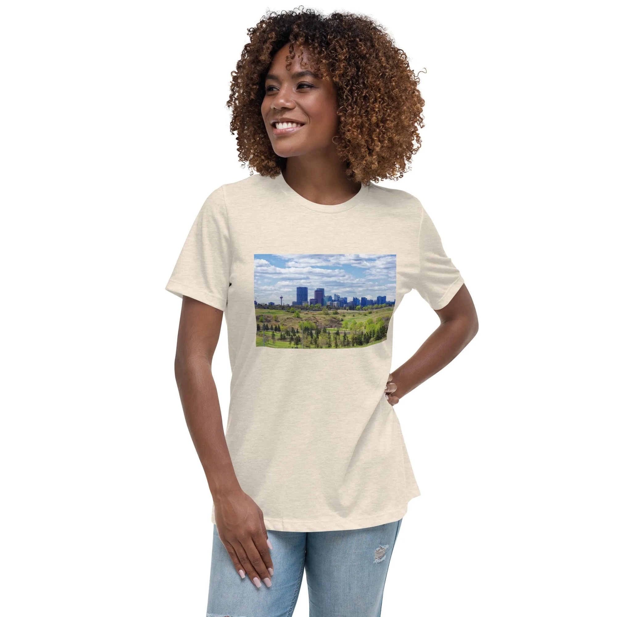 Women's Relaxed T-Shirt - Downtown Calgary Vista Heights Hill
