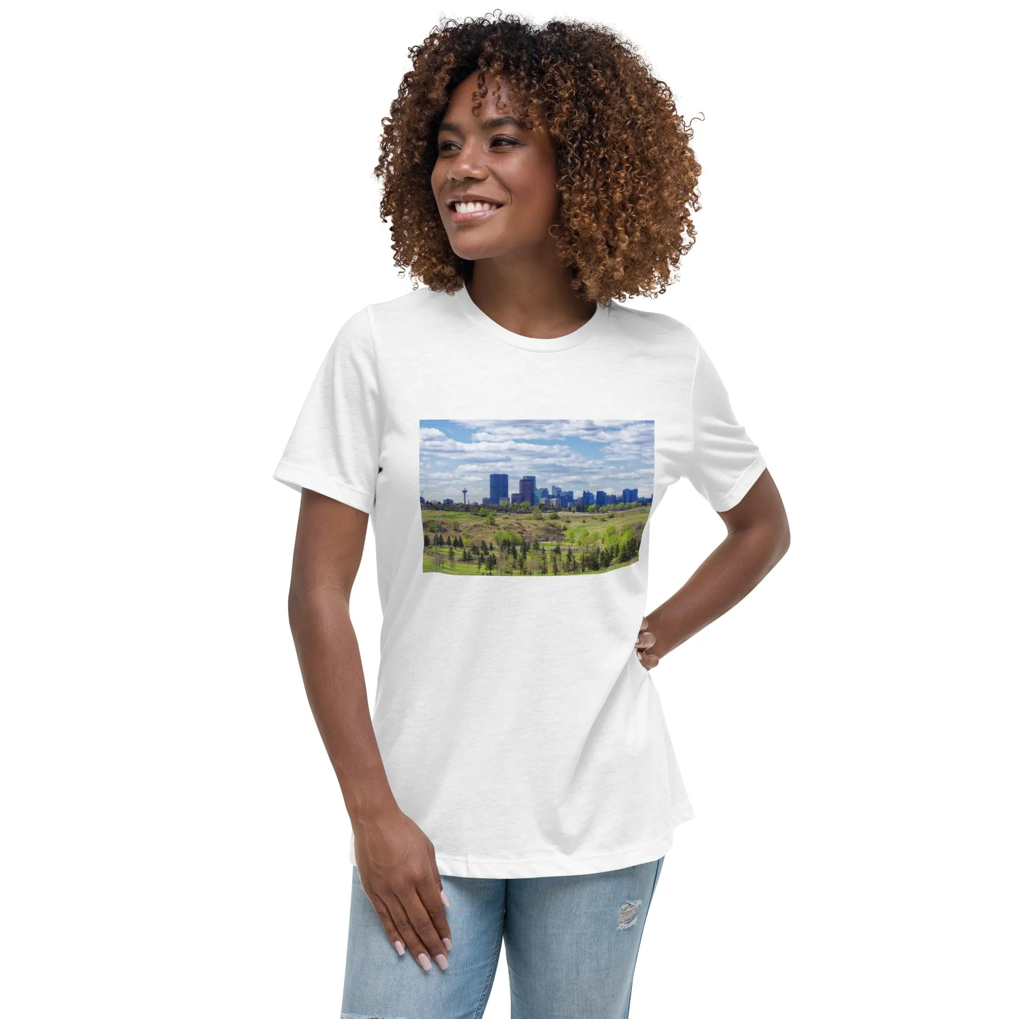 Women's Relaxed T-Shirt - Downtown Calgary Vista Heights Hill