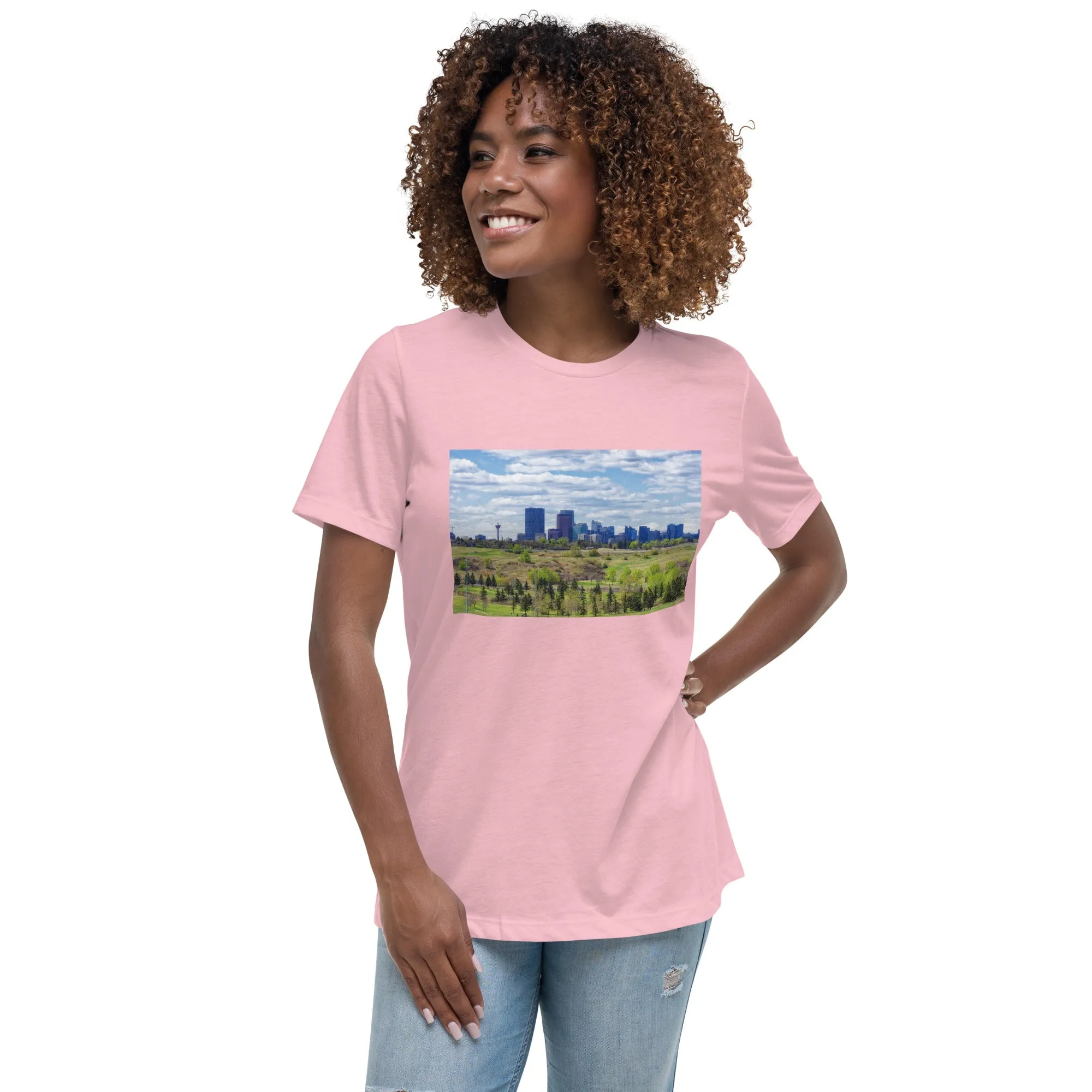 Women's Relaxed T-Shirt - Downtown Calgary Vista Heights Hill