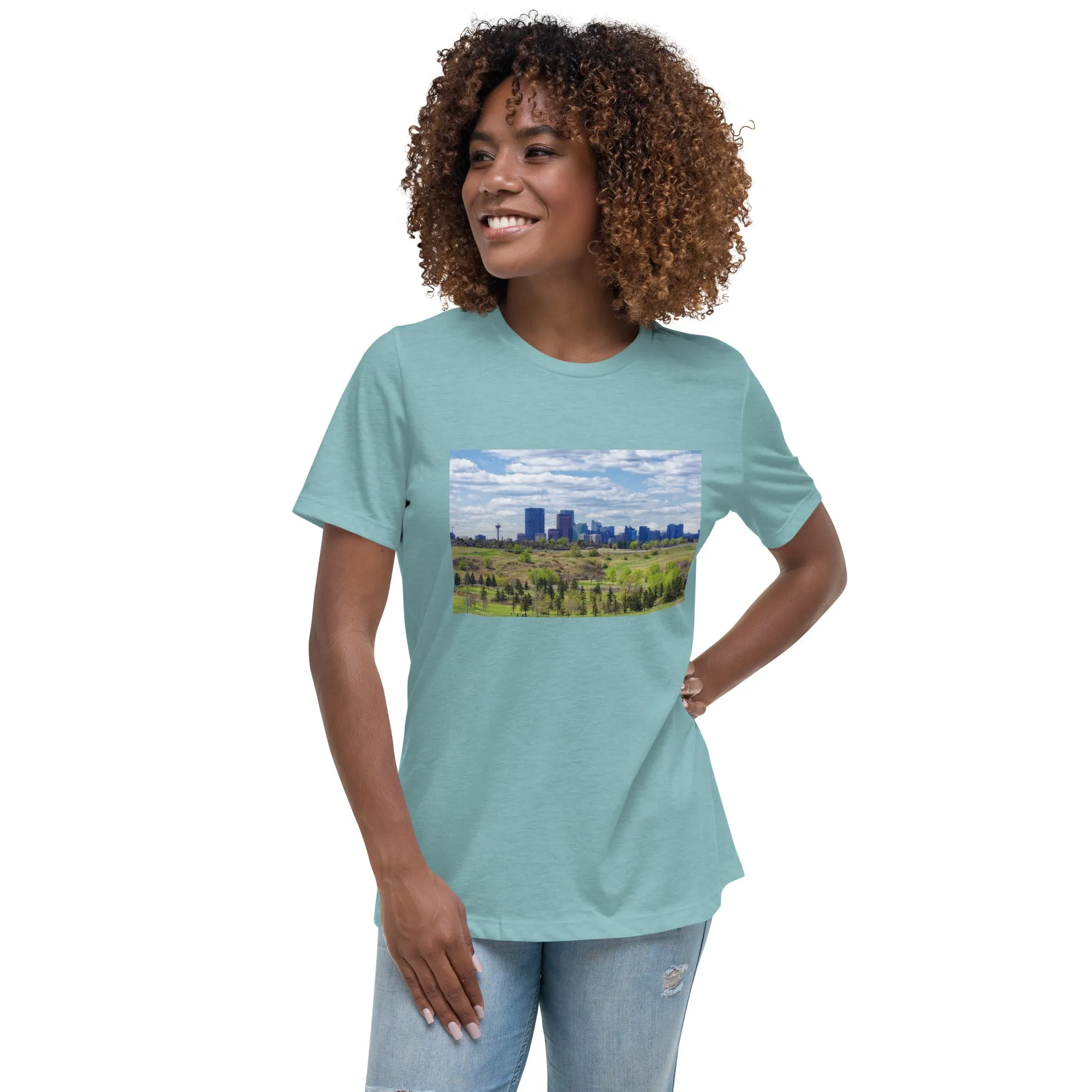 Women's Relaxed T-Shirt - Downtown Calgary Vista Heights Hill