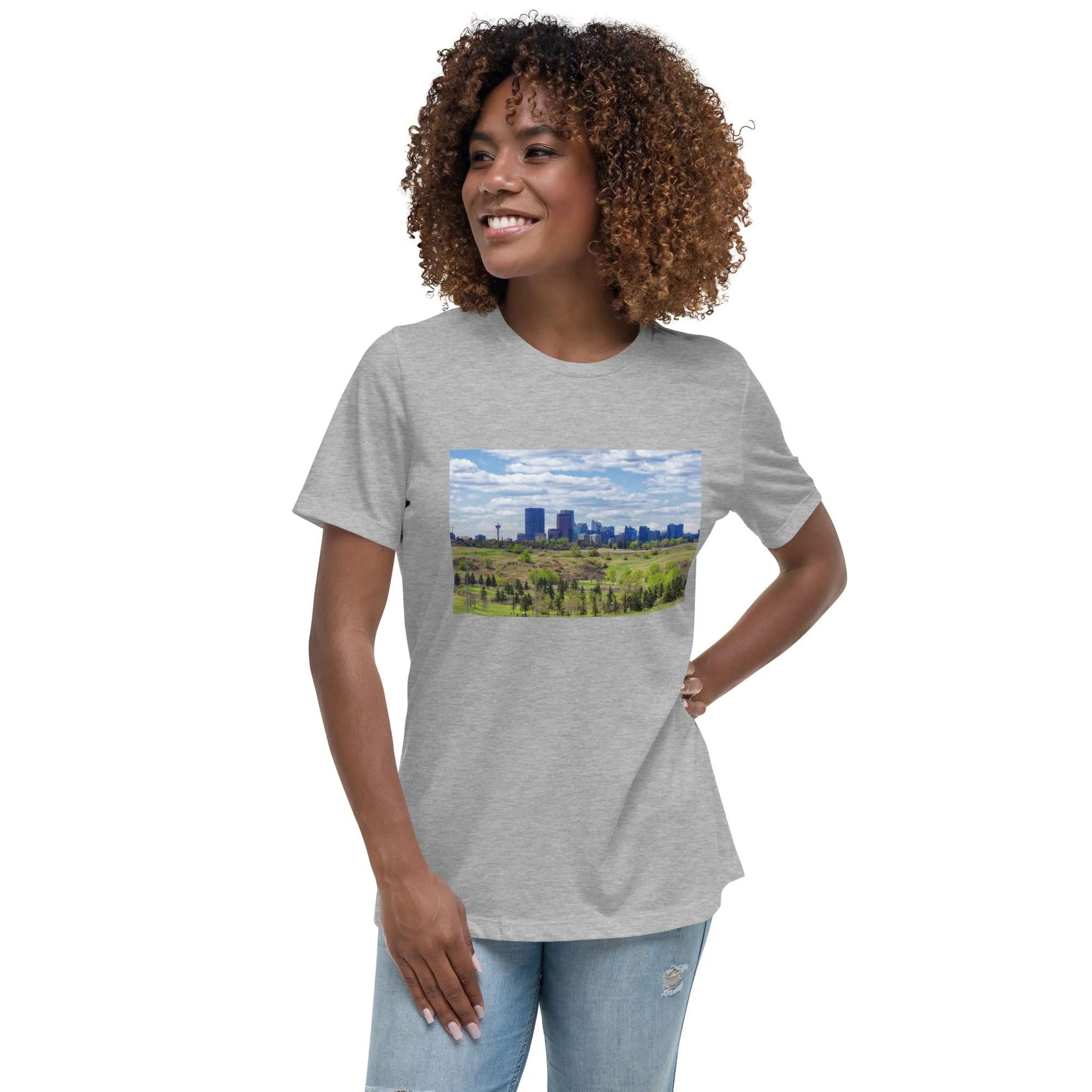 Women's Relaxed T-Shirt - Downtown Calgary Vista Heights Hill