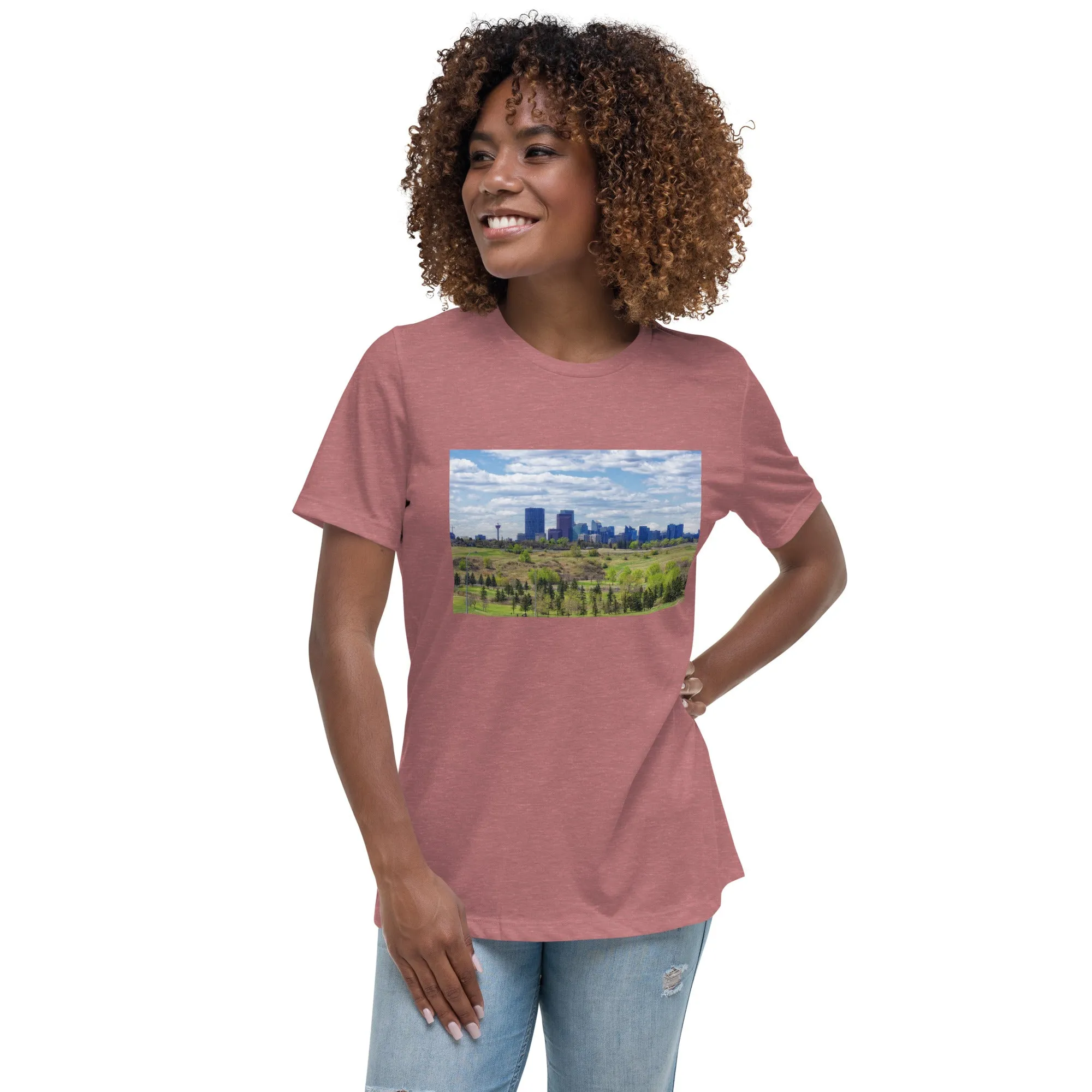 Women's Relaxed T-Shirt - Downtown Calgary Vista Heights Hill