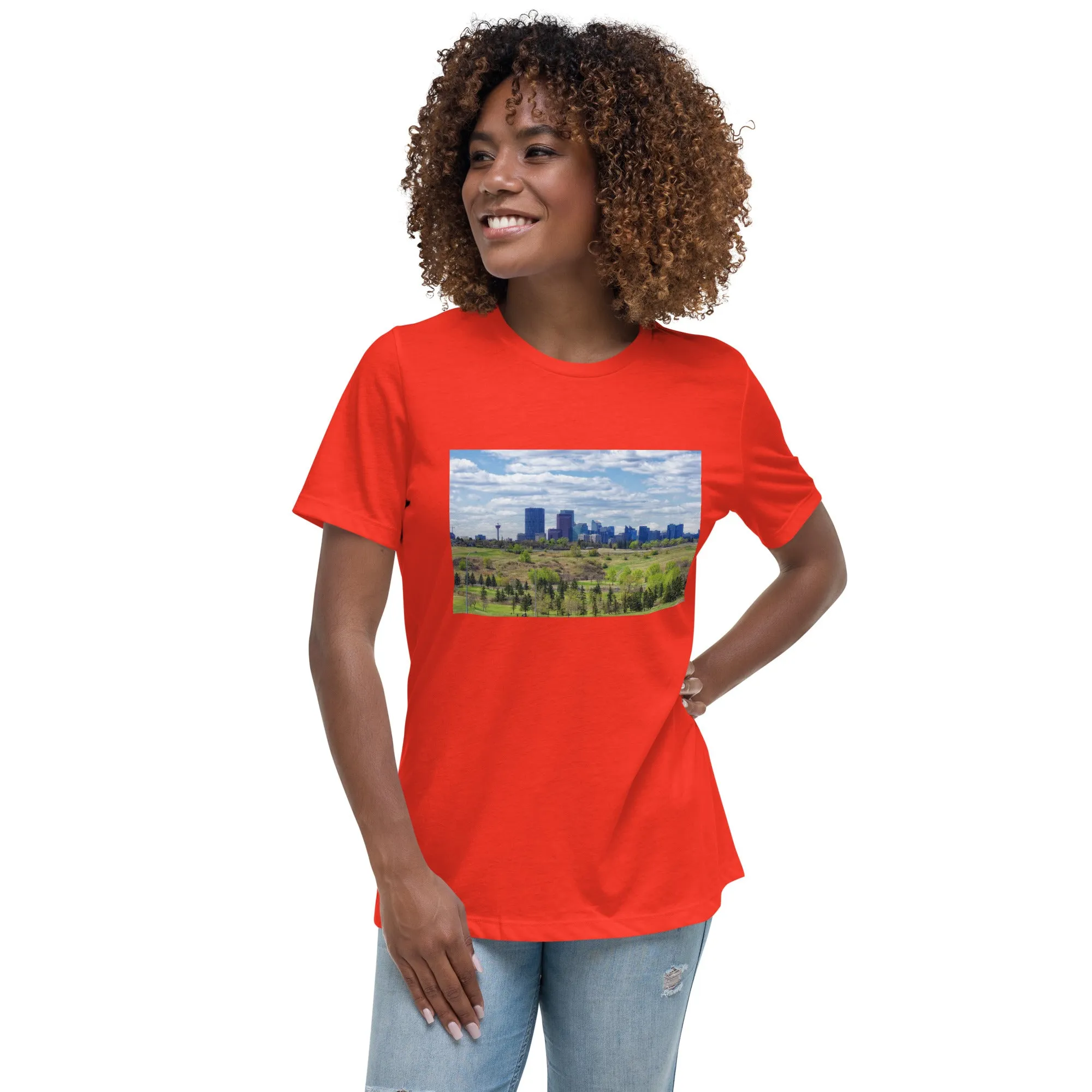 Women's Relaxed T-Shirt - Downtown Calgary Vista Heights Hill