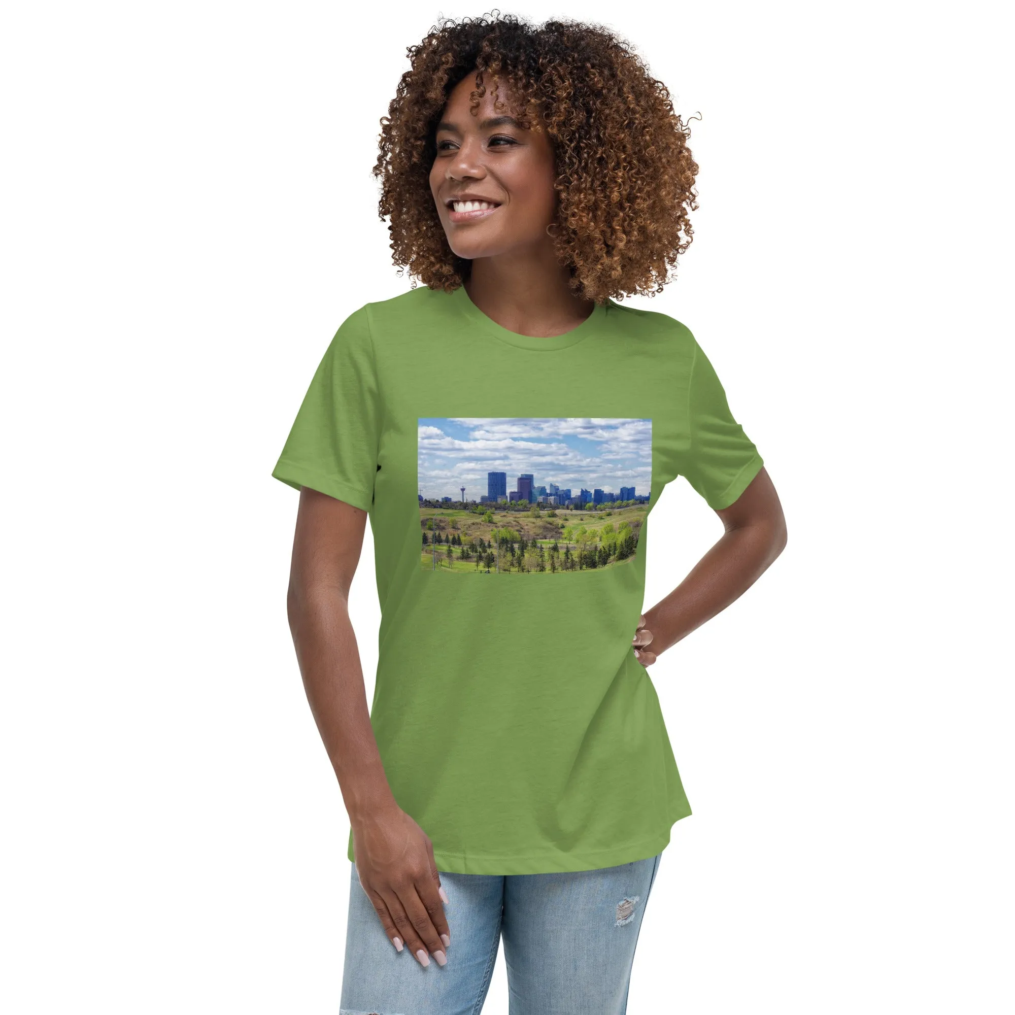 Women's Relaxed T-Shirt - Downtown Calgary Vista Heights Hill