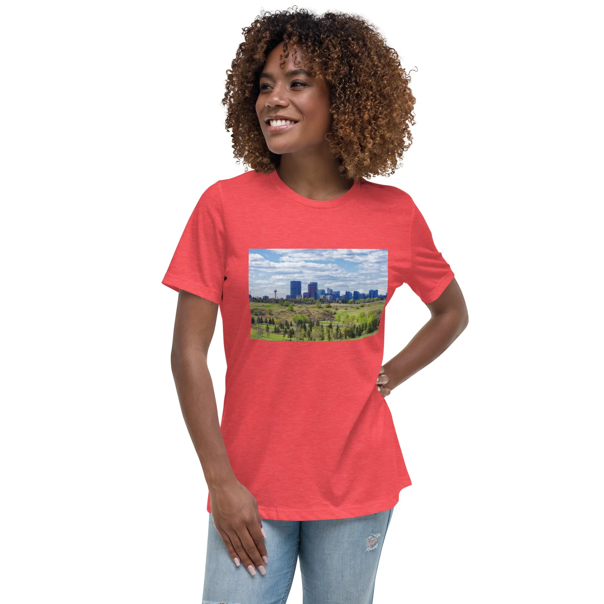 Women's Relaxed T-Shirt - Downtown Calgary Vista Heights Hill