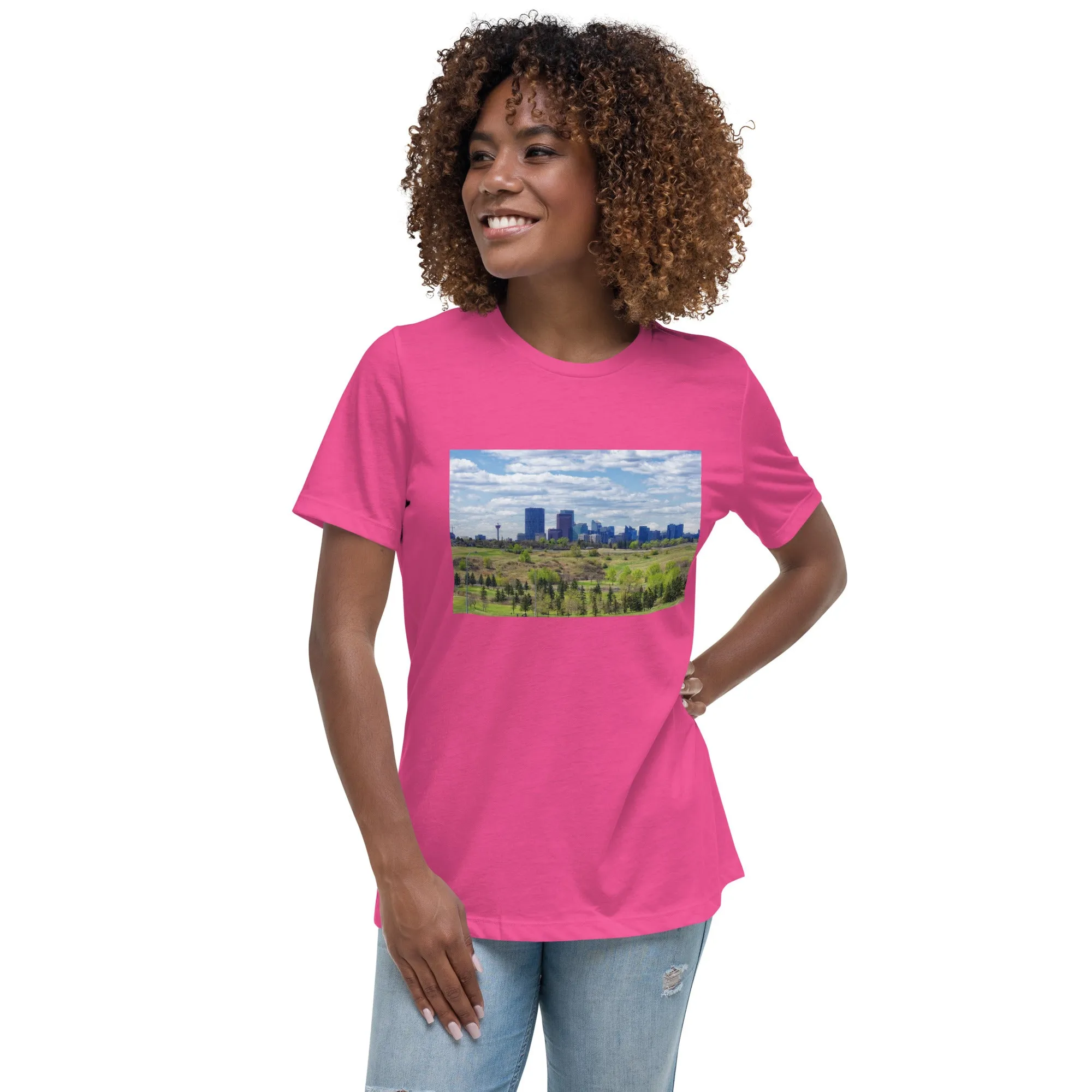 Women's Relaxed T-Shirt - Downtown Calgary Vista Heights Hill