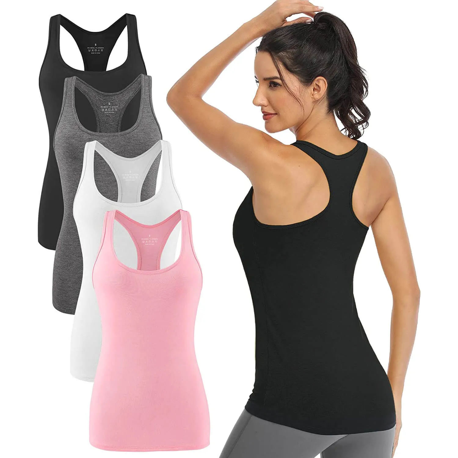 Women's Sports Racerback Exercise Shirts 04