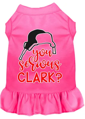 You Serious Clark? Screen Print Dog Dress Bright Pink Xs