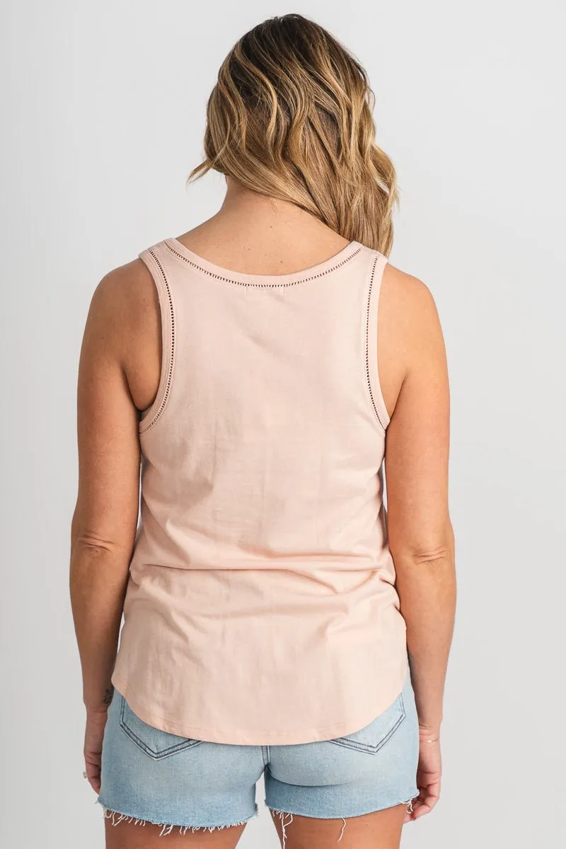 Z Supply Vagabond lace tank top rose